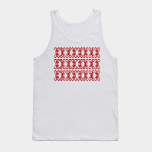 Flamingo Couple Heart Pattern X Tank Top